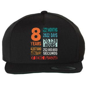 8 Years 96 Months Of Being Awesome 8th Birthday Countdown Wool Snapback Cap