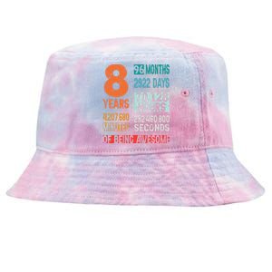 8 Years 96 Months Of Being Awesome 8th Birthday Countdown Tie-Dyed Bucket Hat