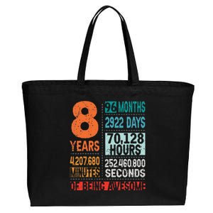 8 Years 96 Months Of Being Awesome 8th Birthday Countdown Cotton Canvas Jumbo Tote