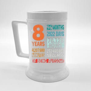 8 Years 96 Months Of Being Awesome 8th Birthday Countdown Beer Stein