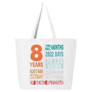 8 Years 96 Months Of Being Awesome 8th Birthday Countdown 25L Jumbo Tote