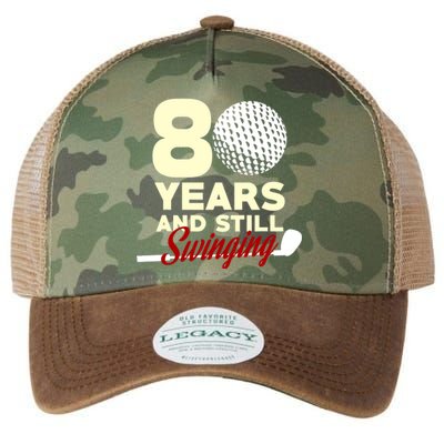 80 Years And Still Swinging | 80th Birthday Funny Golf Club Legacy Tie Dye Trucker Hat