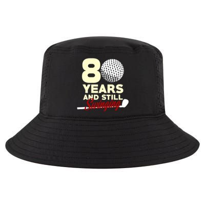 80 Years And Still Swinging | 80th Birthday Funny Golf Club Cool Comfort Performance Bucket Hat