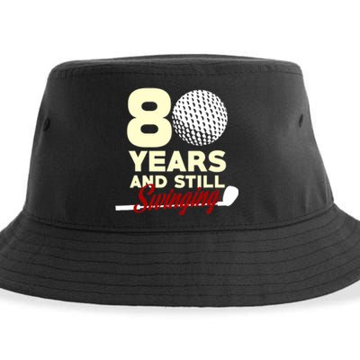 80 Years And Still Swinging | 80th Birthday Funny Golf Club Sustainable Bucket Hat