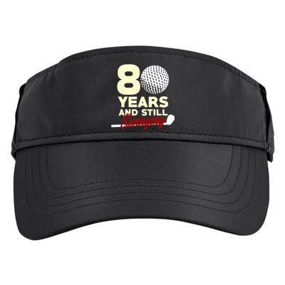 80 Years And Still Swinging | 80th Birthday Funny Golf Club Adult Drive Performance Visor