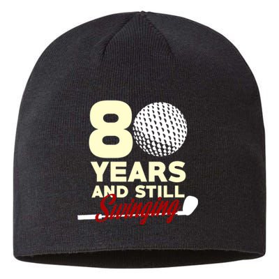 80 Years And Still Swinging | 80th Birthday Funny Golf Club Sustainable Beanie