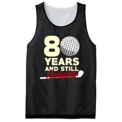 80 Years And Still Swinging | 80th Birthday Funny Golf Club Mesh Reversible Basketball Jersey Tank