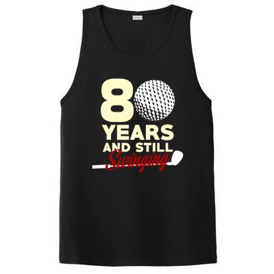 80 Years And Still Swinging | 80th Birthday Funny Golf Club PosiCharge Competitor Tank