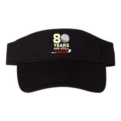 80 Years And Still Swinging | 80th Birthday Funny Golf Club Valucap Bio-Washed Visor