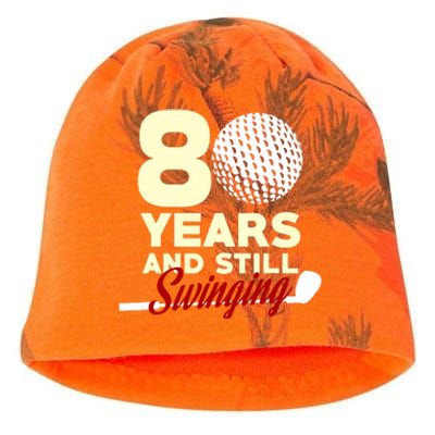 80 Years And Still Swinging | 80th Birthday Funny Golf Club Kati - Camo Knit Beanie