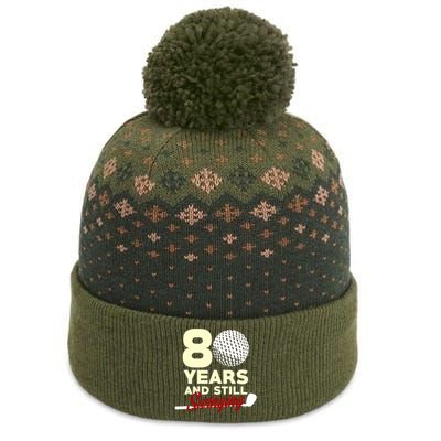 80 Years And Still Swinging | 80th Birthday Funny Golf Club The Baniff Cuffed Pom Beanie