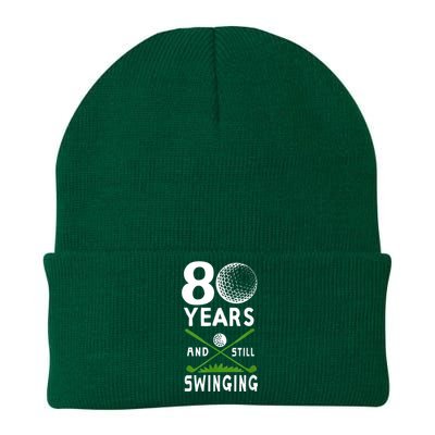 80 Years And Still Swinging 80th Birthday Golfing Apparel Knit Cap Winter Beanie