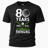 80 Years And Still Swinging 80th Birthday Golfing Apparel Cooling Performance Crew T-Shirt