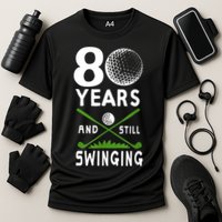 80 Years And Still Swinging 80th Birthday Golfing Apparel Cooling Performance Crew T-Shirt