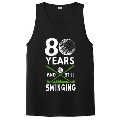 80 Years And Still Swinging 80th Birthday Golfing Apparel PosiCharge Competitor Tank