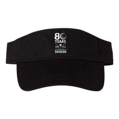 80 Years And Still Swinging 80th Birthday Golfing Apparel Valucap Bio-Washed Visor