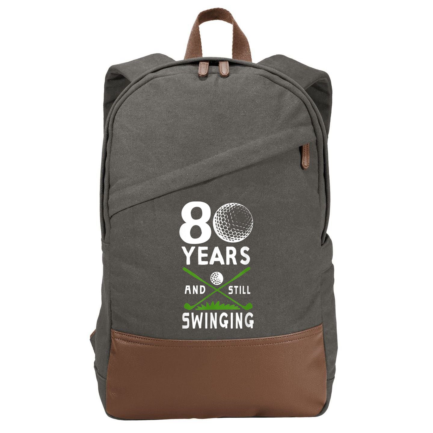 80 Years And Still Swinging 80th Birthday Golfing Apparel Cotton Canvas Backpack