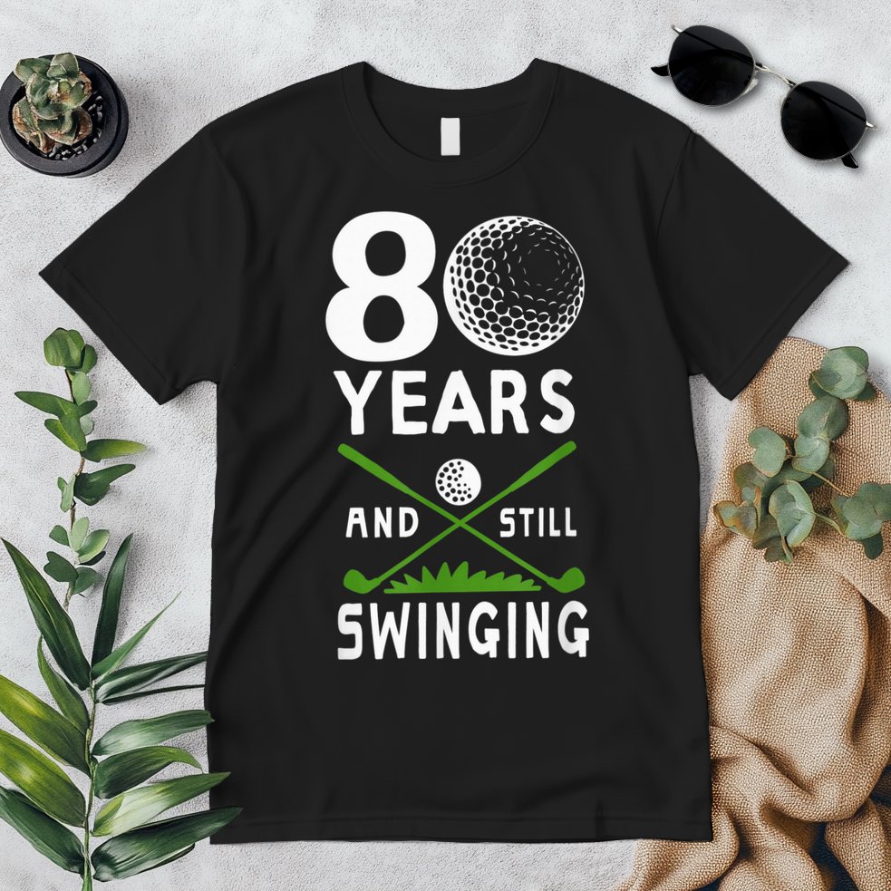 80 Years And Still Swinging 80th Birthday Golfing Apparel Premium T-Shirt