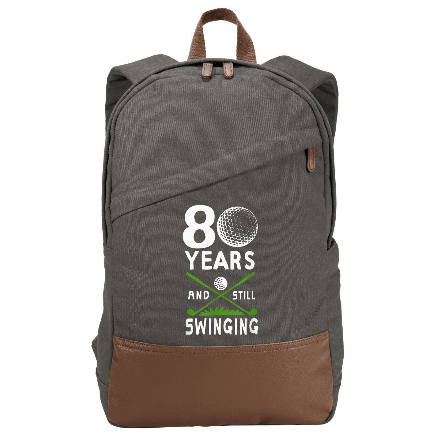 80 Years And Still Swinging 80th Birthday Golfing Apparel Cotton Canvas Backpack