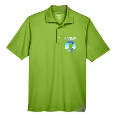 8 Years Birthday Dabbing Retro Vintage Men's Origin Performance Piqué Polo