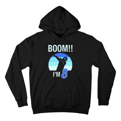 8 Years Birthday Dabbing Retro Vintage Hoodie