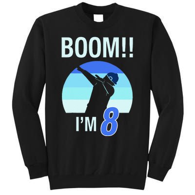 8 Years Birthday Dabbing Retro Vintage Tall Sweatshirt