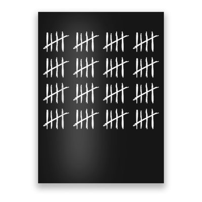 80 Years Done 80th Birthday Old Tally Marks Counting Poster