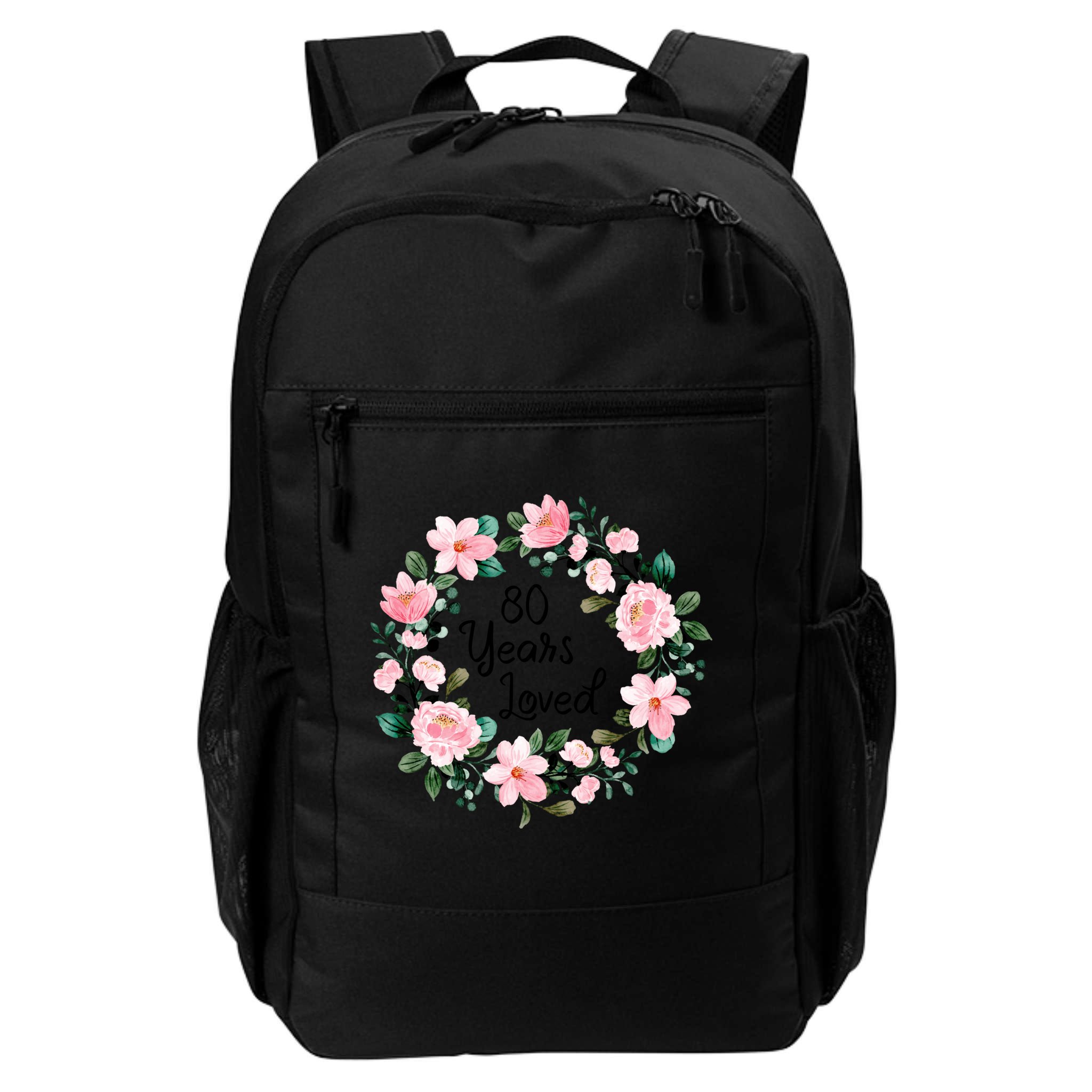 80 Years Loved 80 Years Old Floral 80th Birthday Backpack