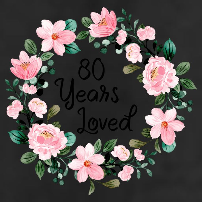 80 Years Loved 80 Years Old Floral 80th Birthday Hat