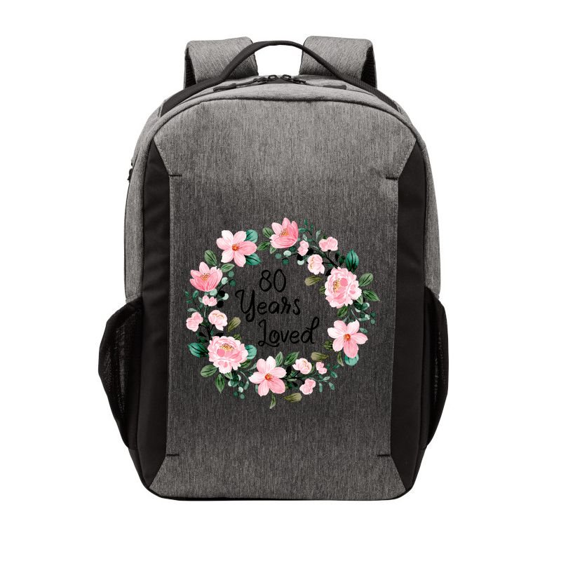 80 Years Loved 80 Years Old Floral 80th Birthday Vector Backpack