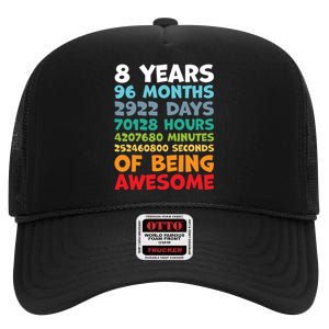 8 Year Old Bday Decorations Son Boy 8yr 8th Birthday High Crown Mesh Back Trucker Hat