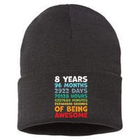 8 Year Old Bday Decorations Son Boy 8yr 8th Birthday Sustainable Knit Beanie