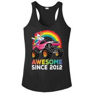 8 Years Old 8th Birthday Monster Truck Unicorns Gift Ladies PosiCharge Competitor Racerback Tank