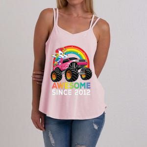 8 Years Old 8th Birthday Monster Truck Unicorns Gift Women's Strappy Tank