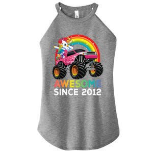 8 Years Old 8th Birthday Monster Truck Unicorns Gift Women's Perfect Tri Rocker Tank