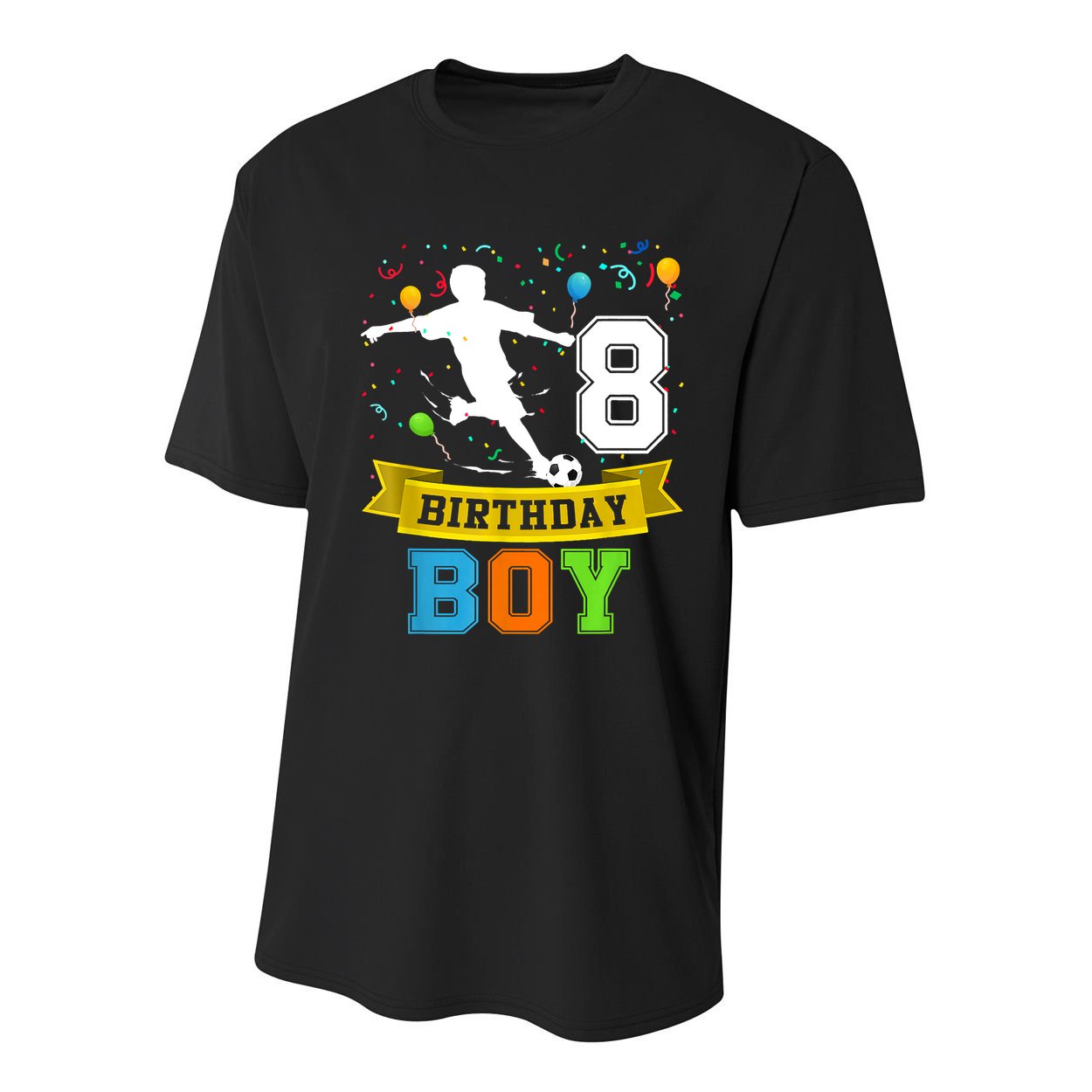 8 Year Old Birthday Soccer 8th Birthday Teens Youth Performance Sprint T-Shirt