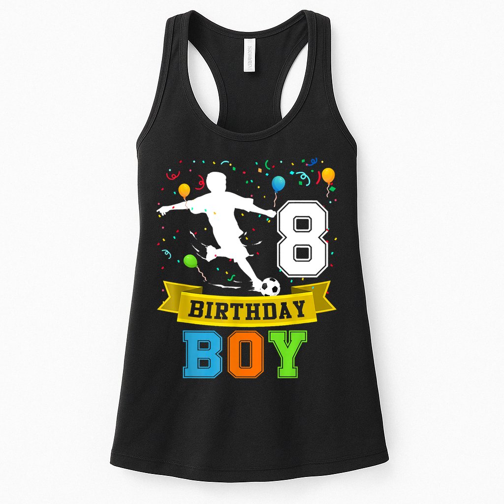 8 Year Old Birthday Soccer 8th Birthday Teens Womens Tank Top