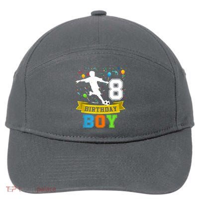 8 Year Old Birthday Soccer 8th Birthday Teens 7-Panel Snapback Hat