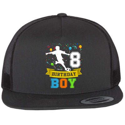 8 Year Old Birthday Soccer 8th Birthday Teens Flatbill Hat