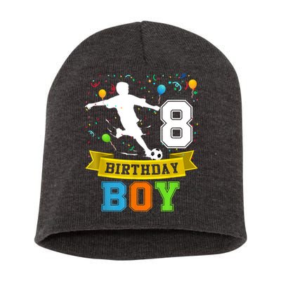 8 Year Old Birthday Soccer 8th Birthday Teens Short Acrylic Beanie