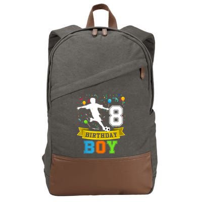 8 Year Old Birthday Soccer 8th Birthday Teens Cotton Canvas Backpack