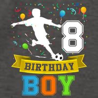 8 Year Old Birthday Soccer 8th Birthday Teens Vector Backpack