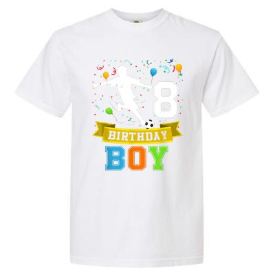 8 Year Old Birthday Soccer 8th Birthday Teens Garment-Dyed Heavyweight T-Shirt