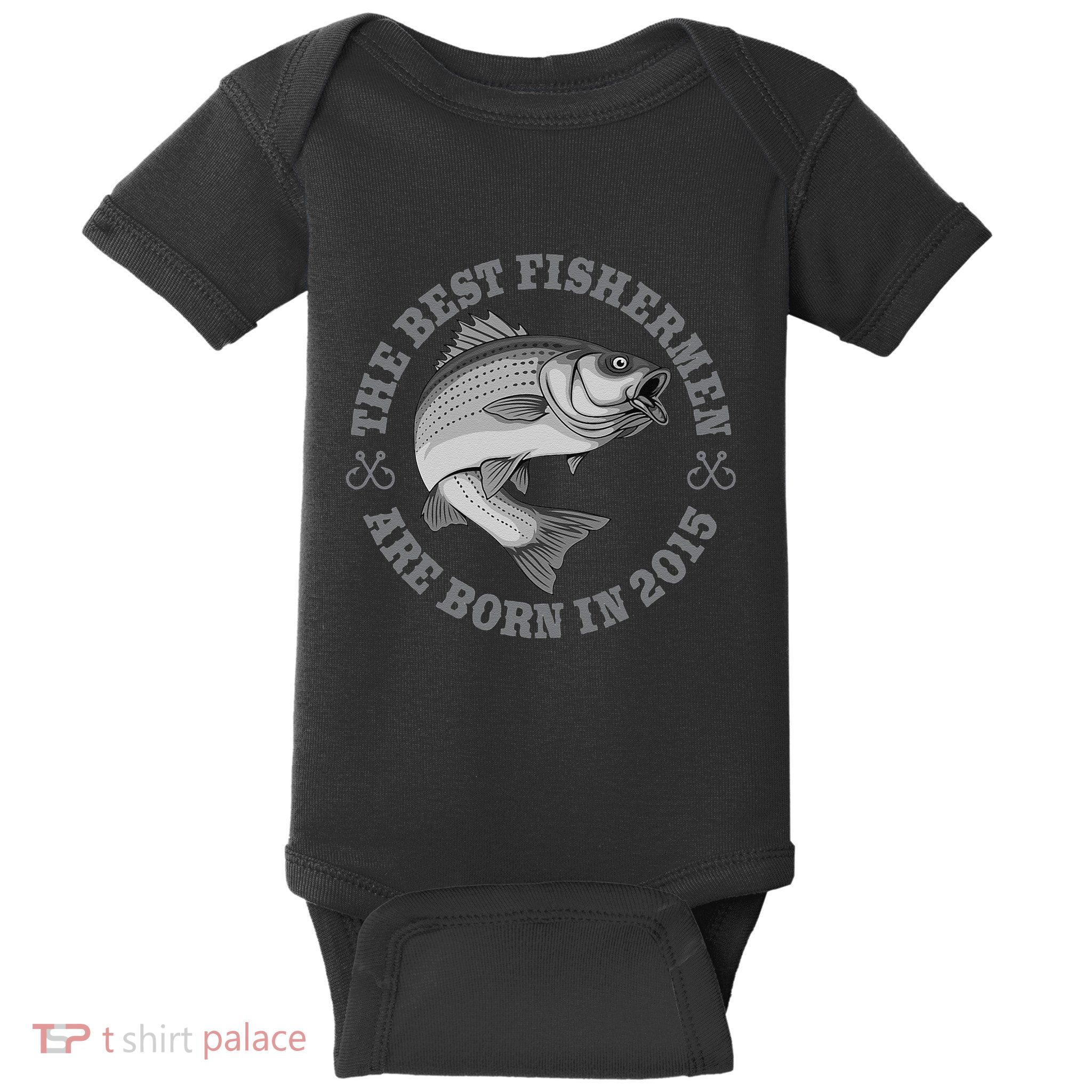 8 Year Old Fisherman Fishing 2015 8th Birthday Cute Baby Bodysuit