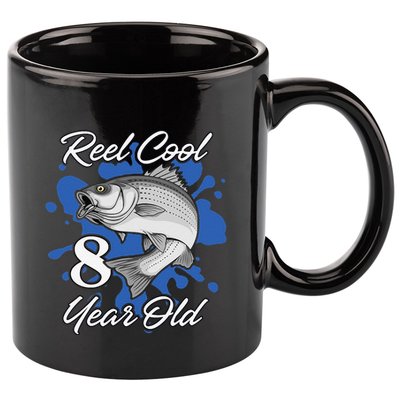 8 Year Old Fisherman Fishing 2015 8th Birthday 11oz C Handle Ceramic Mug