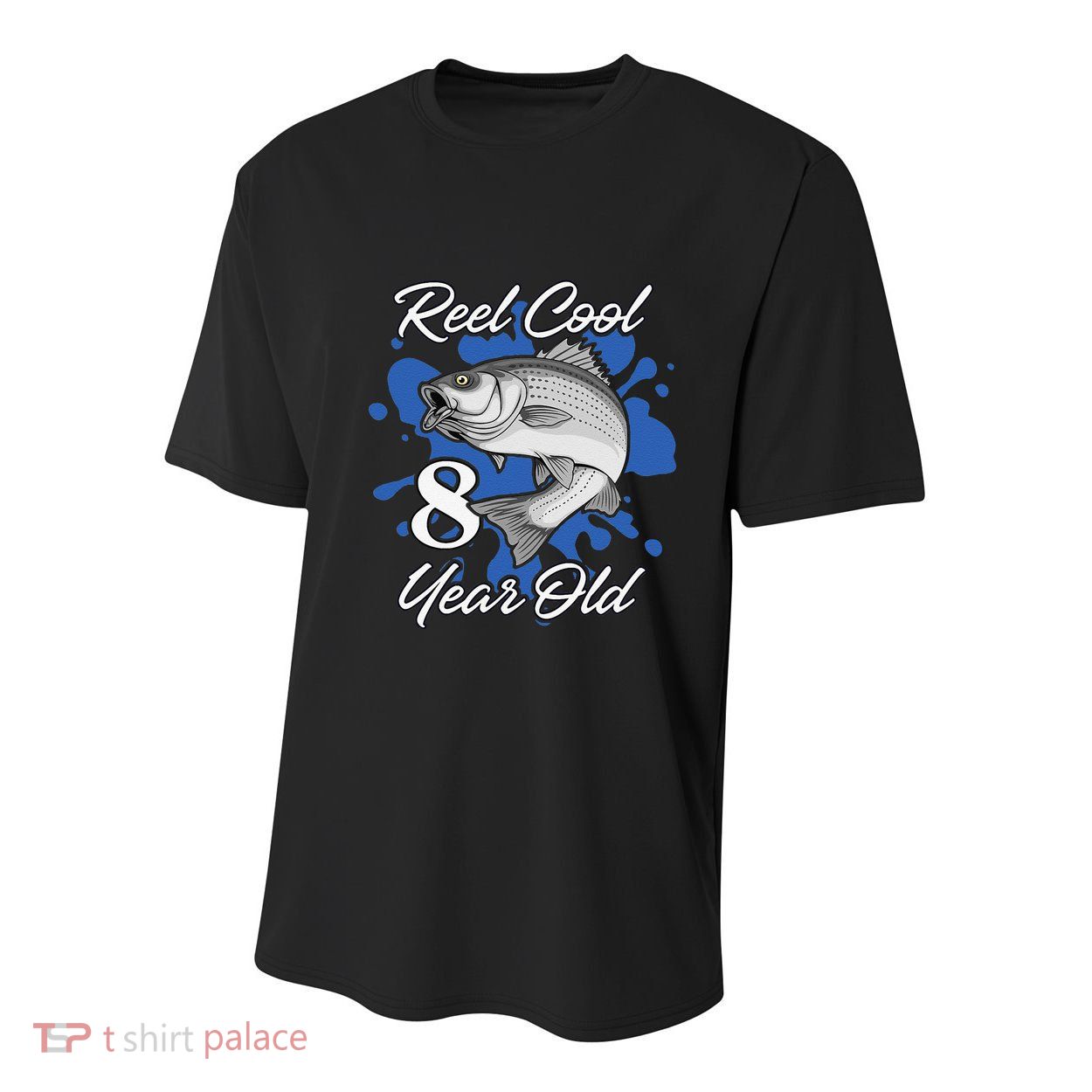 8 Year Old Fisherman Fishing 2015 8th Birthday Youth Performance Sprint T-Shirt