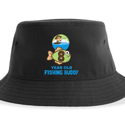 8 Year Old Fishing Buddy Birthday Party Sustainable Bucket Hat