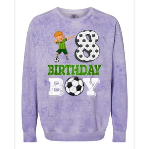 8 Year Old Gift Dabbing Boy Soccer Player 8th Birthday Boy Colorblast Crewneck Sweatshirt