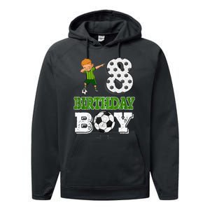 8 Year Old Gift Dabbing Boy Soccer Player 8th Birthday Boy Performance Fleece Hoodie