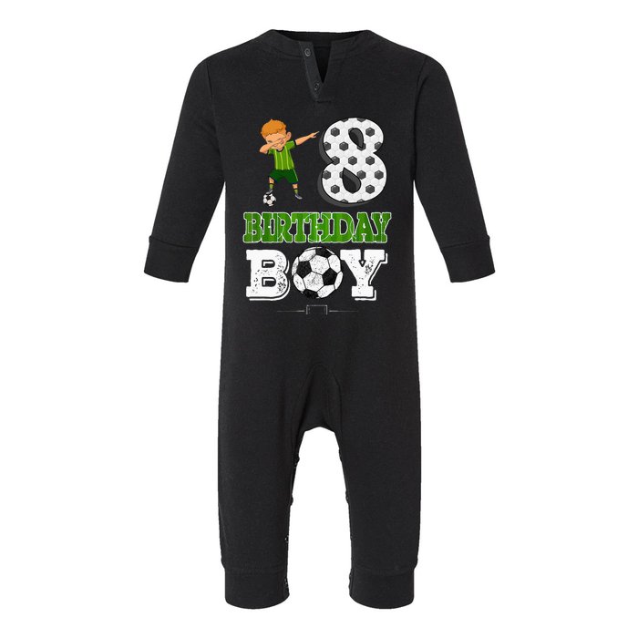 8 Year Old Gift Dabbing Boy Soccer Player 8th Birthday Boy Infant Fleece One Piece